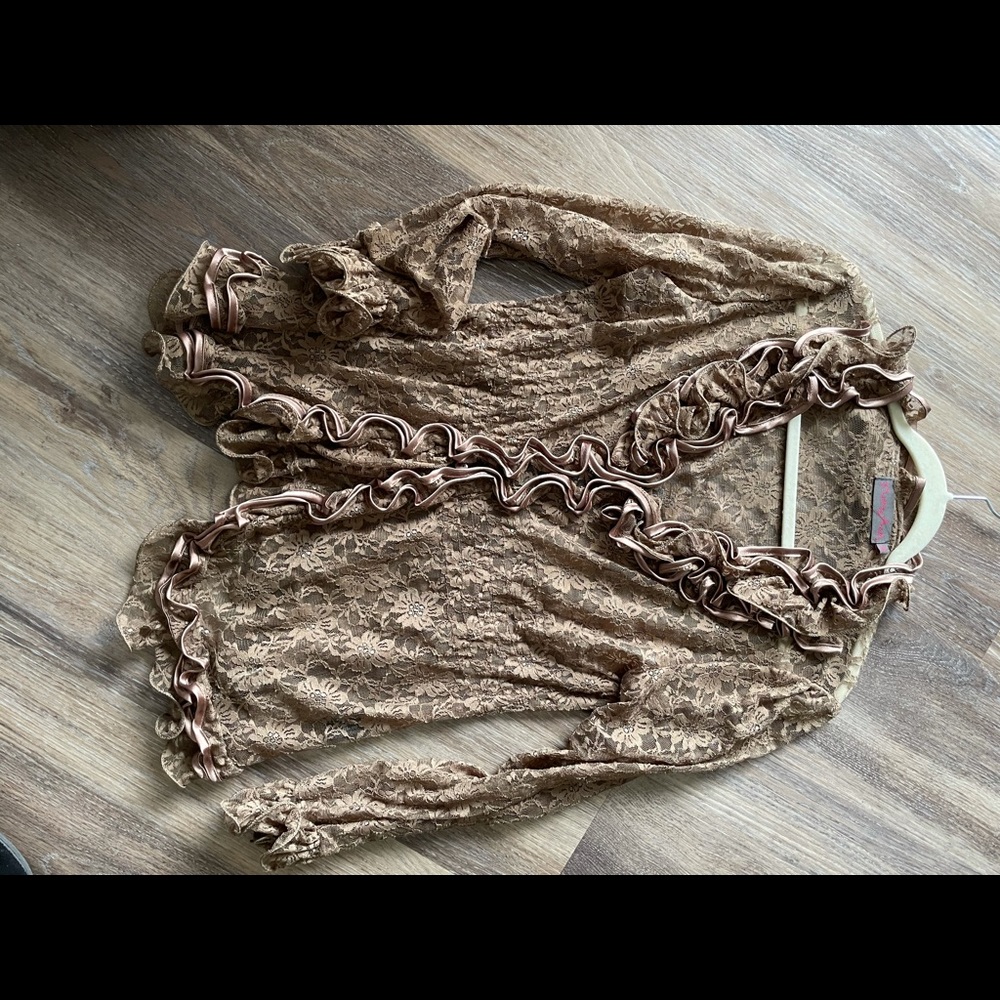 Brown lace blouse